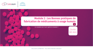 Formation Bonnes Pratiques de Fabrication - 1er niveau
